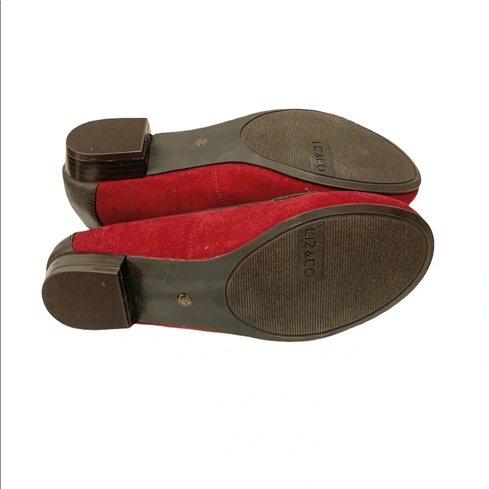Liz & Co Liz Claiborne Red Suede Loafer - Picture 5 of 6